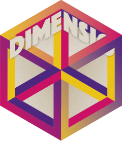 dimensio hex sticker